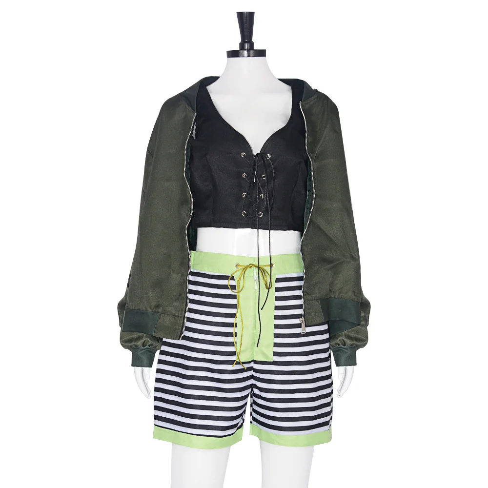 

Movie Mathilda Cosplay Costume Women Green Jacket Vest Short Pants Set Halloween Party Carnival Outfits