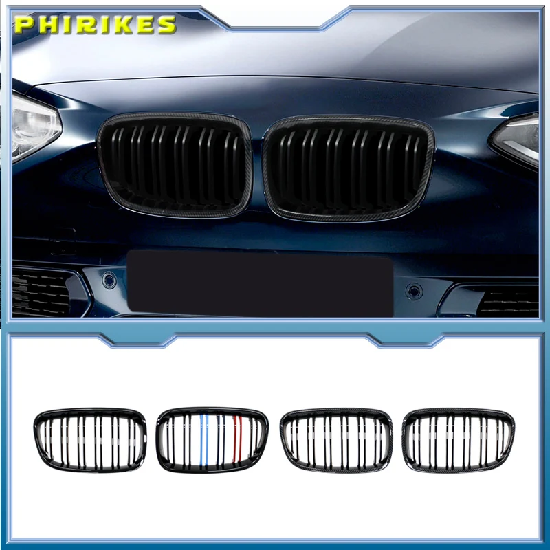 

High Quality Car Front Bumper Kidney Grille For BMW 1 Series F20 F21 2011 2012 2013 2014 Replacement Double Slat Black Grilles