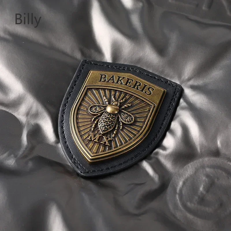 Men's Stand Collar Down Jacket Shiny Wash-Free White Duck Down Warm Jacket Short Fashion Coat New Clothes Designer Padded Tops