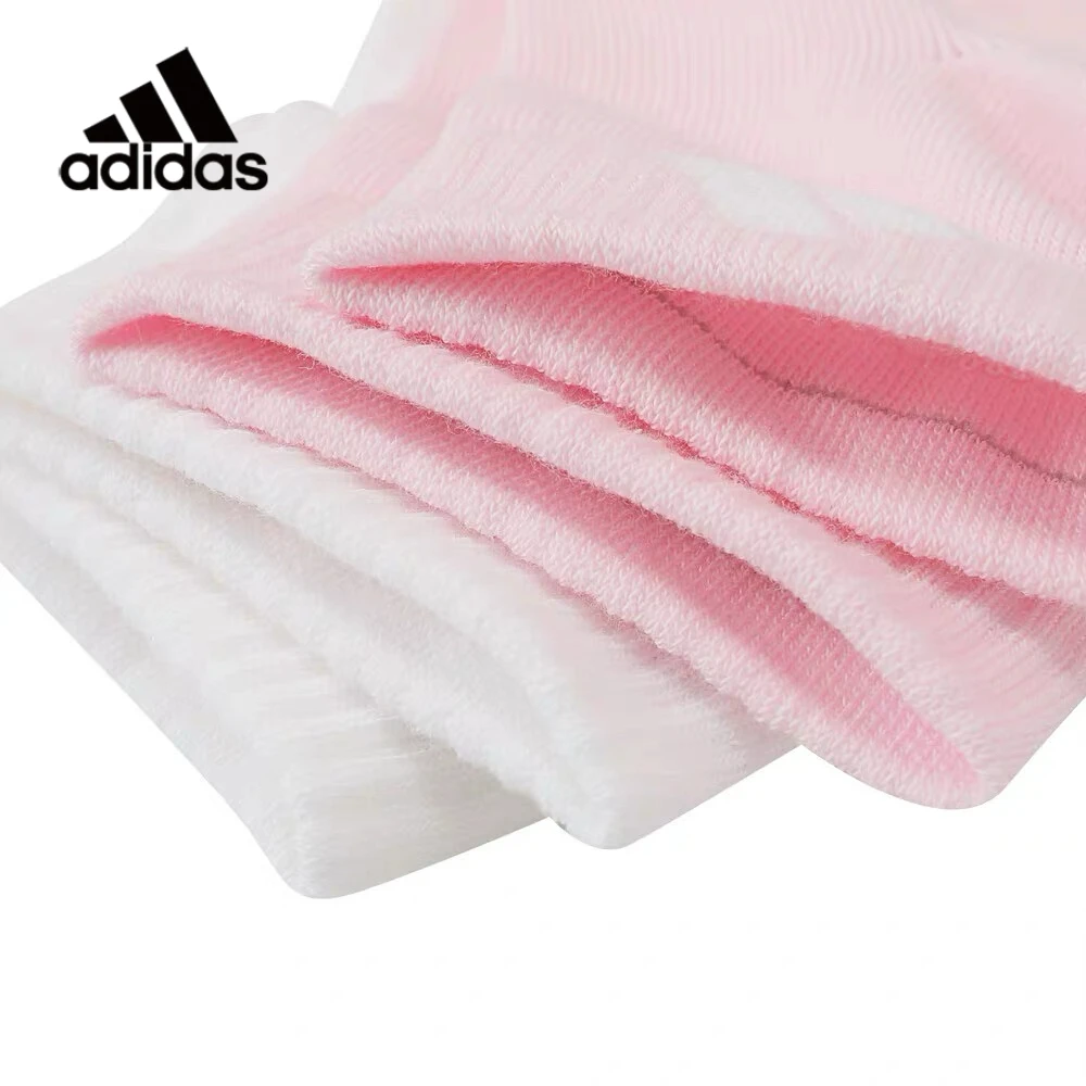 Adidas Women 2 Pairs Ankle Socks Breathable Soft Cotton Sports Socks Pink White Daily Running Training Short Socks JX5048