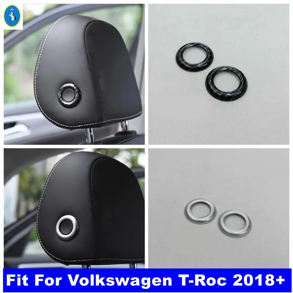 

ABS Car Interior Seat Head Pillow Headrest Adjustment Button Ring Cover Trim Accessories For Volkswagen T-Roc T Roc 2018 - 2021