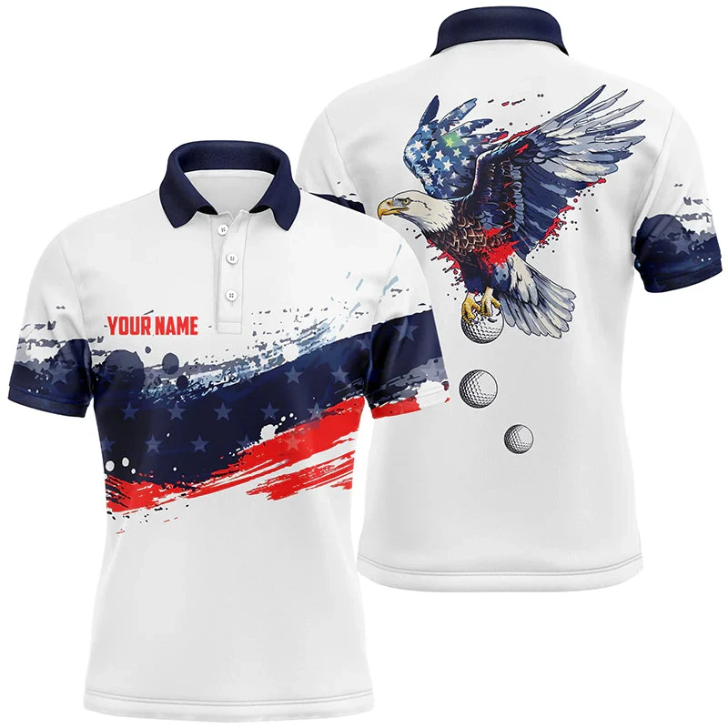 New Fashion Golf Graphic Polo Shirts Jersey Summer Sports Custom Name Eagle Graphic T Shirts Men's POLO Casual Buttons Tees Tops