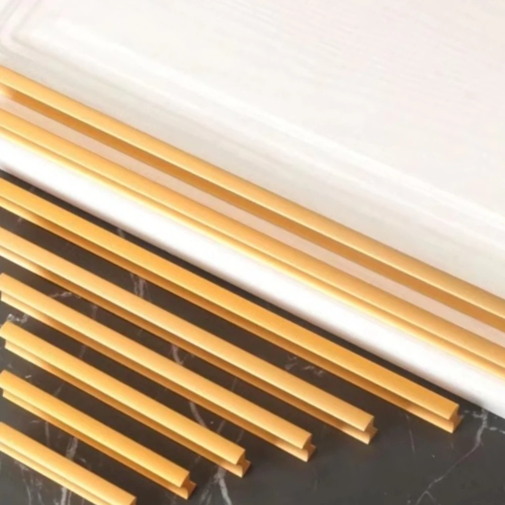 Contemporary Simple Gold Black Closet Door Grip Light Luxury Pull Bedside Cabinet Drawer Cabinet Straight Bar Handle