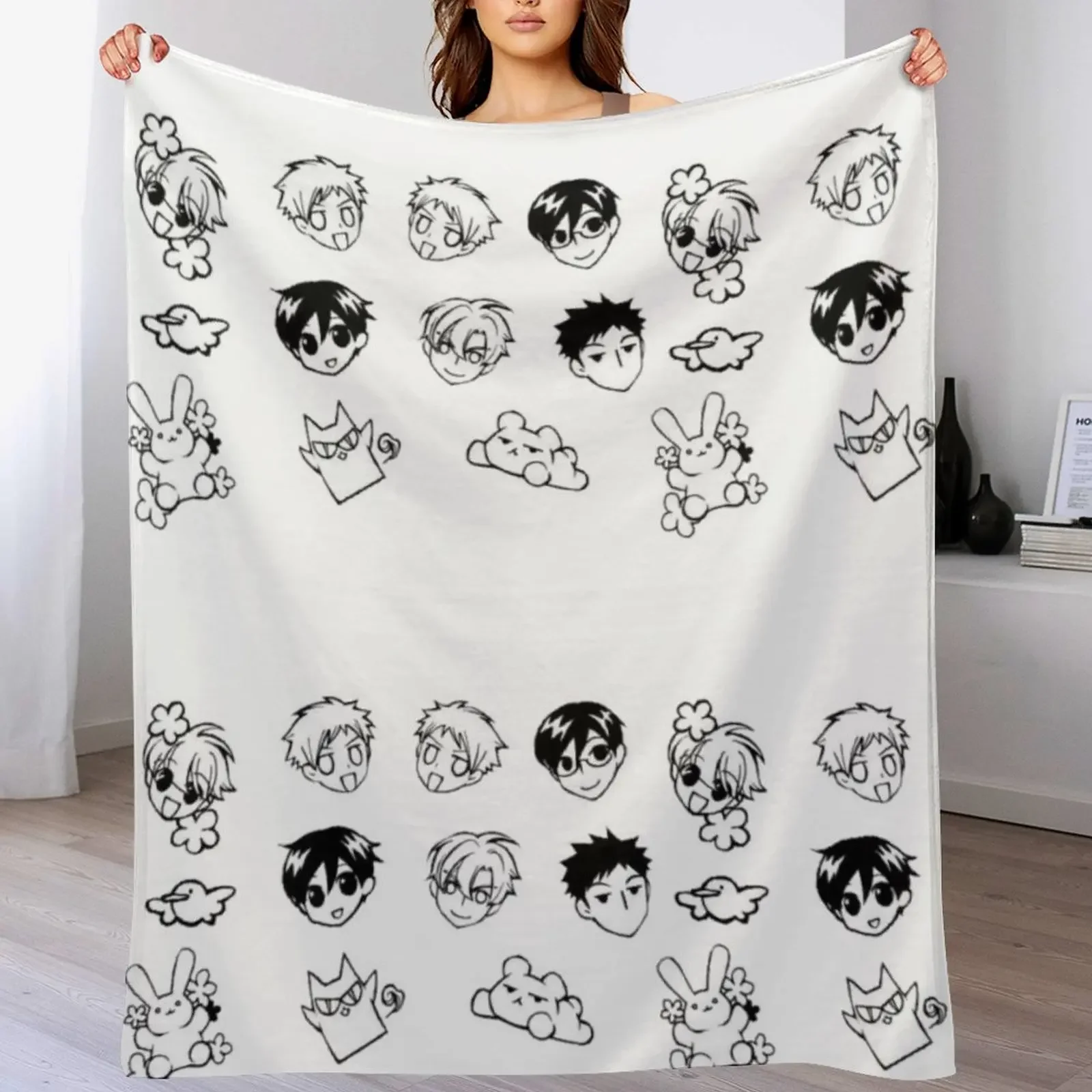 

ouran host club doodles Throw Blanket Flannels Luxury St Hairys Personalized Gift Blankets