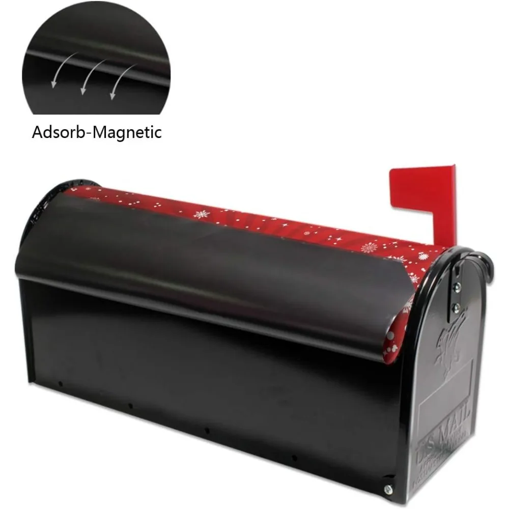 غطاء صندوق بريد مغناطيسي بتصميم شجرة عيد الميلاد ورقاقات الثلج، مقاس 18 × 20.8 بوصة لديكور العطلة الخارجية #5