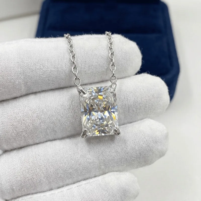 

Модный прямоугольный кулон-подвеска с муассанитом 2 карата, 1 шт., подходит как для мужчин, так и для женщин.