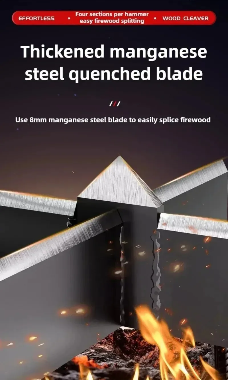 1 Set Neueste Modelle Manueller Holzspalter Holzfäller-Ausrüstung Brennholz-Spaltmaschine Metall-Holzhackmaschine Schneidwerkzeug Holzspalter – Detail 6