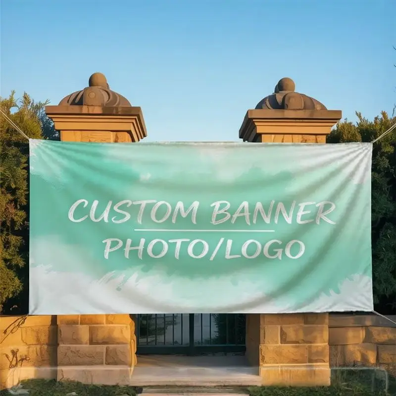 Custom Banner Flags Suitable For Personalized Logo Memorial Photo Indoor And Outdoor Birthday Commercial Advertising Promotion