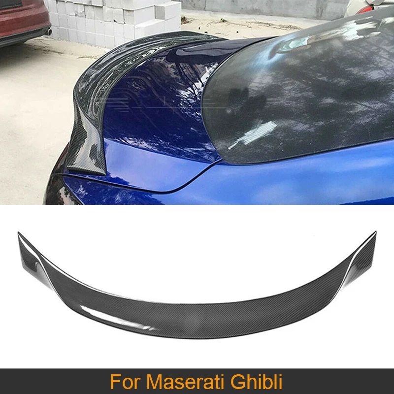 Car Rear Trunk Boot Lip Wing Spoiler For Maserati Ghibli 2014 2015 2016 Car Rear Trunk Spoiler Wing Carbon Fiber