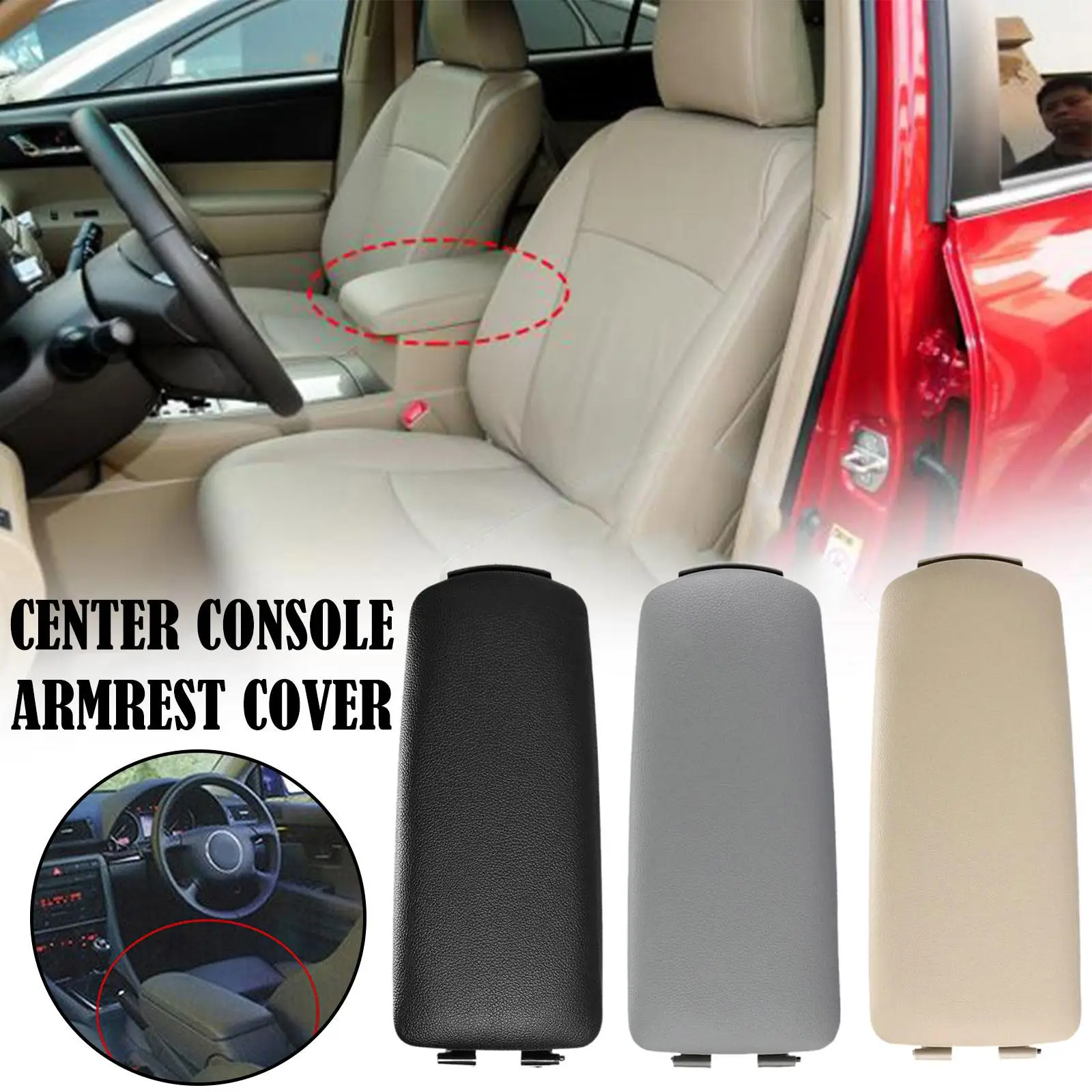 Armrest Lid Cover For Audi A4 Vehicles Compatible B7 2004-2008 B6 2002-2004 Arm Rest Center Console Storage Box Car Interior