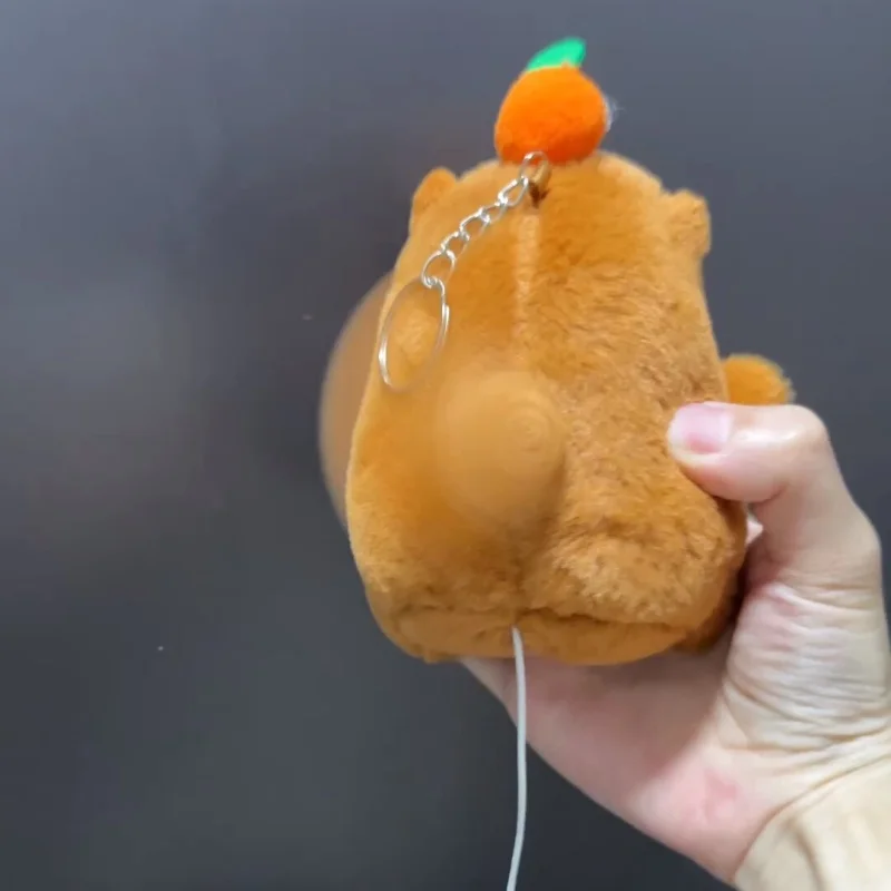 In Stock Capibala Plush Pendant Doll With A Drawstring And A Waggable Tail Toy Keychain Suitable As A Gift For Couples