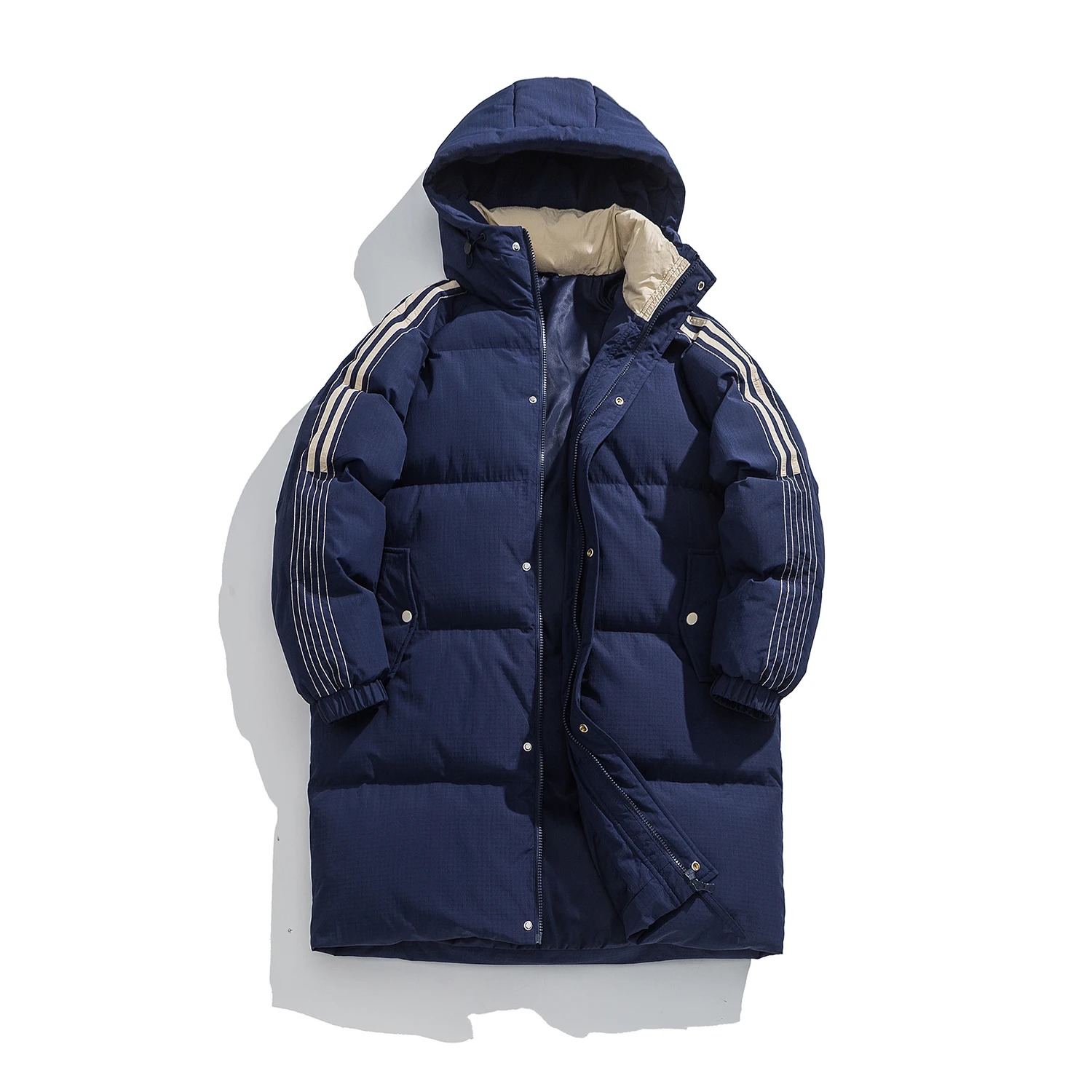 Kapuzenpolsterung, lange Winter-Herrenjacken, 2024, langer Mantel mit Kapuze, Parka, Herren-Herbstjacken, Windjacke, Winter-Herrenbekleidung