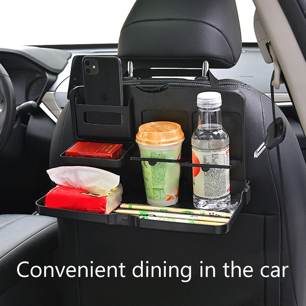 Car Chair Back Storage Tray Multifunctional Car Seat Back Beverage Rack Portable Car Back Food Drinks Holders Car Accessories