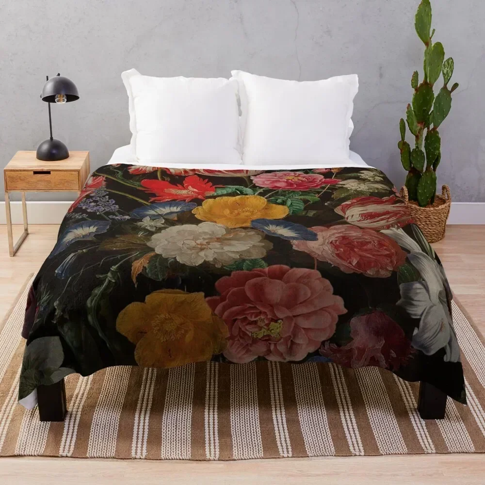 Dutch Midnight Garden I I Throw Blanket Ultra Soft Flannel Fleece Blanket for All Seasons
