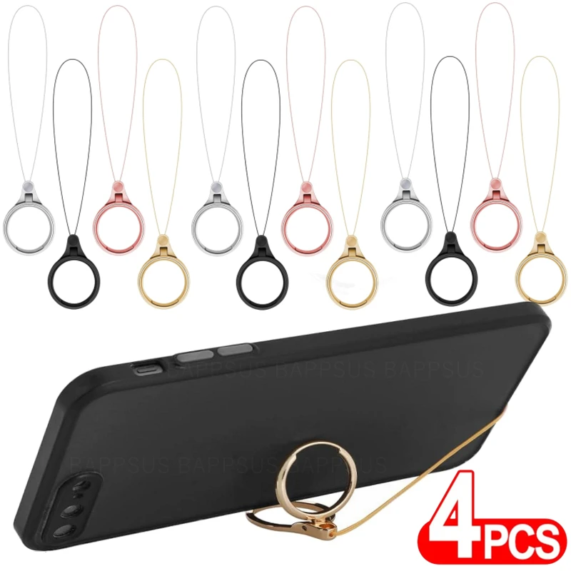 

Металлический шнурок с кольцом на палец для телефона, ремень, универсальные шнурки для ключей, настольный держатель-подставка для Xiaomi, IPhone, Samsung, чехол