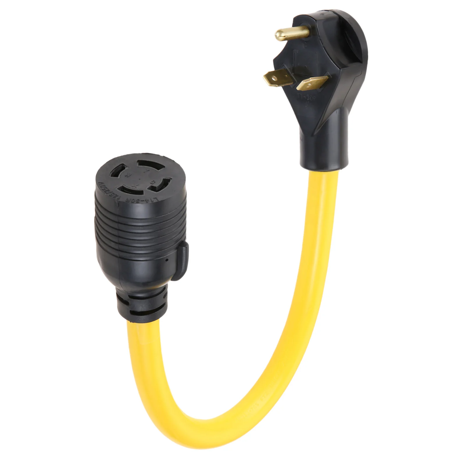 1pc NEMA TT-30P to L14-30R Generator Transfer Switch Adapter 1.5FT Cord 30 Amp 3 Prong to 4 Prong Generator Plug RV Generators
