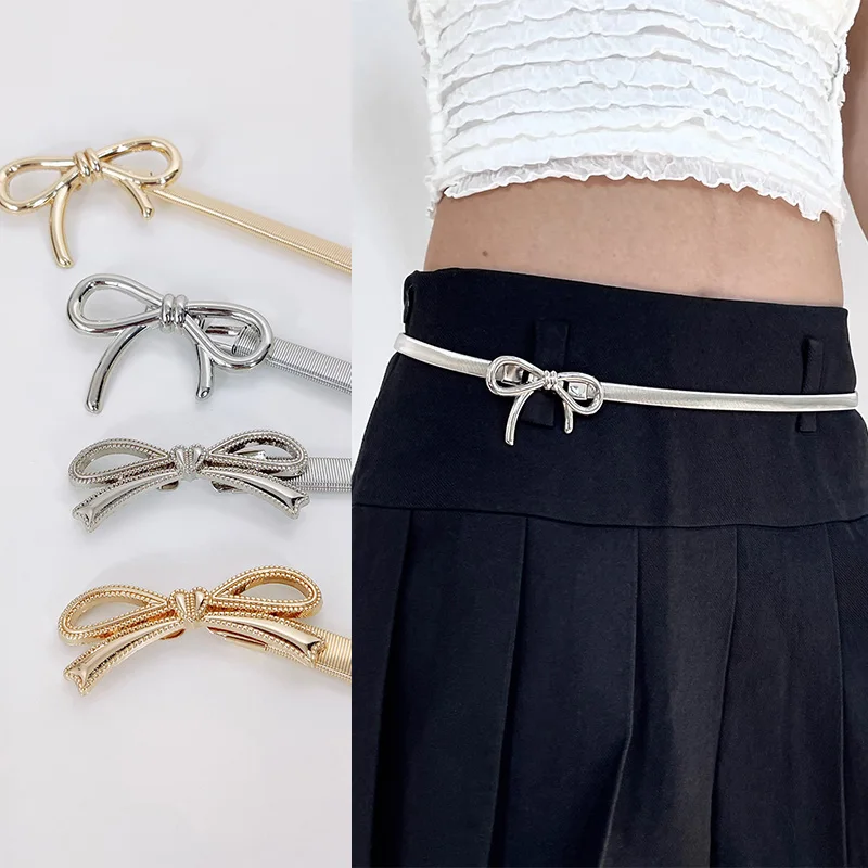 Women's hot-selling bow elastic slimming belt suitable for skirts coats and suits simple high-end Designer fashion accessories