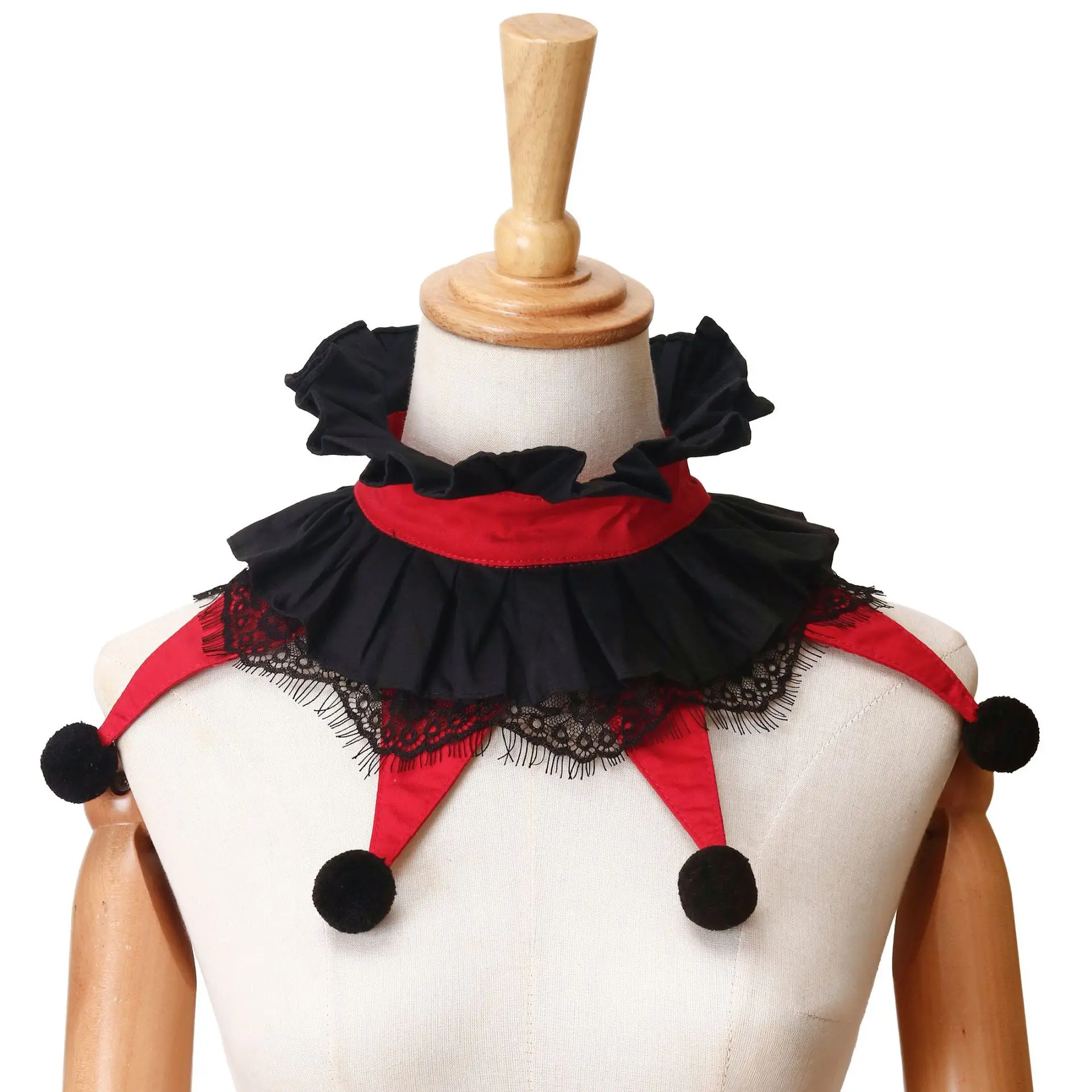 Handmade Halloween Colorful Clowns Chocker Cute Wear Fairy Tale Style Clown Collar Cos Stage Clown Ruff Collars