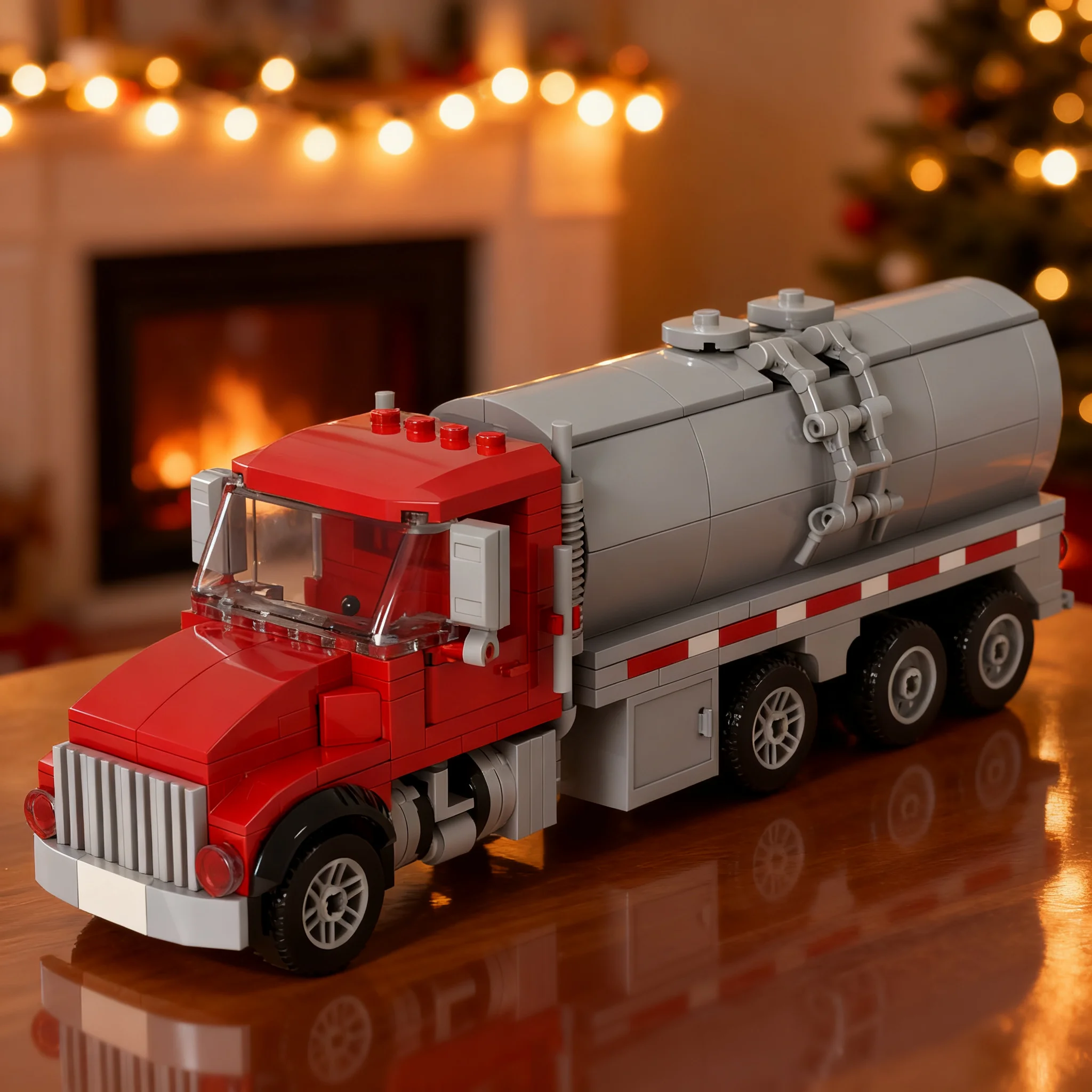 302pcs MOC American Milk Tanker Truck City Scale Model Building Blocks Architecture Toys Christmas Gifts Creative Kids Idea DIY
