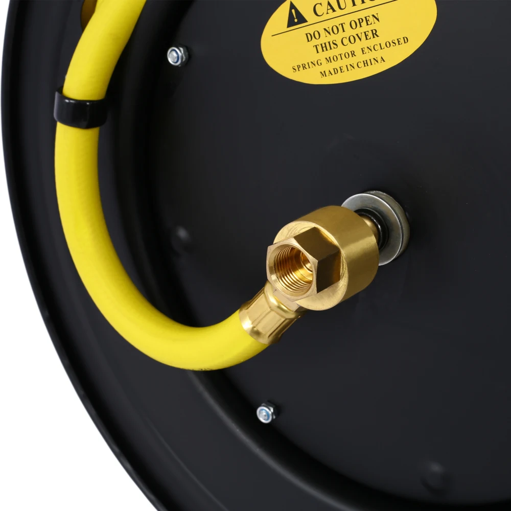 Avvolgitubo per tubo dell'aria retrattile, avvolgitubo con riavvolgimento automatico da 1/2" pollici x 50' piedi, avvolgitubo per tubo dell'aria in acciaio resistente, tubo industriale