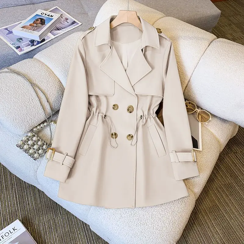 British Style Mid-length Jacket Spring Korean Version Waist-hugging and Versatile New Spring and Autumn