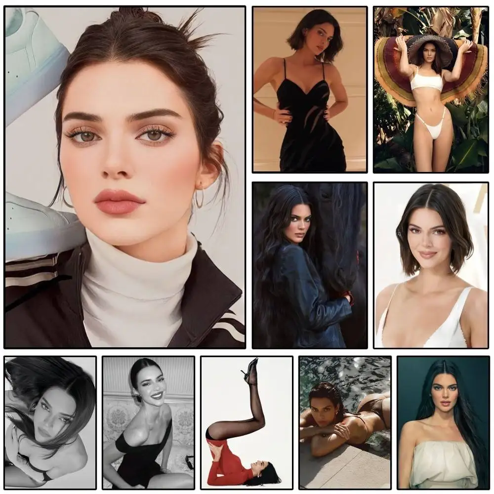 1PC 1PC Kendall Jenner Poster Self-adhesive Art Waterproof Paper Sticker Coffee House Bar Room Wall Decor
