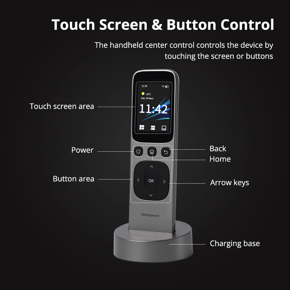 Imagem -06 - Zemismart-tuya Wifi Controle Remoto Central ir com hd Touch Screen Base de Carregamento sem Fio Controle Infravermelho Dispositivos Inteligentes