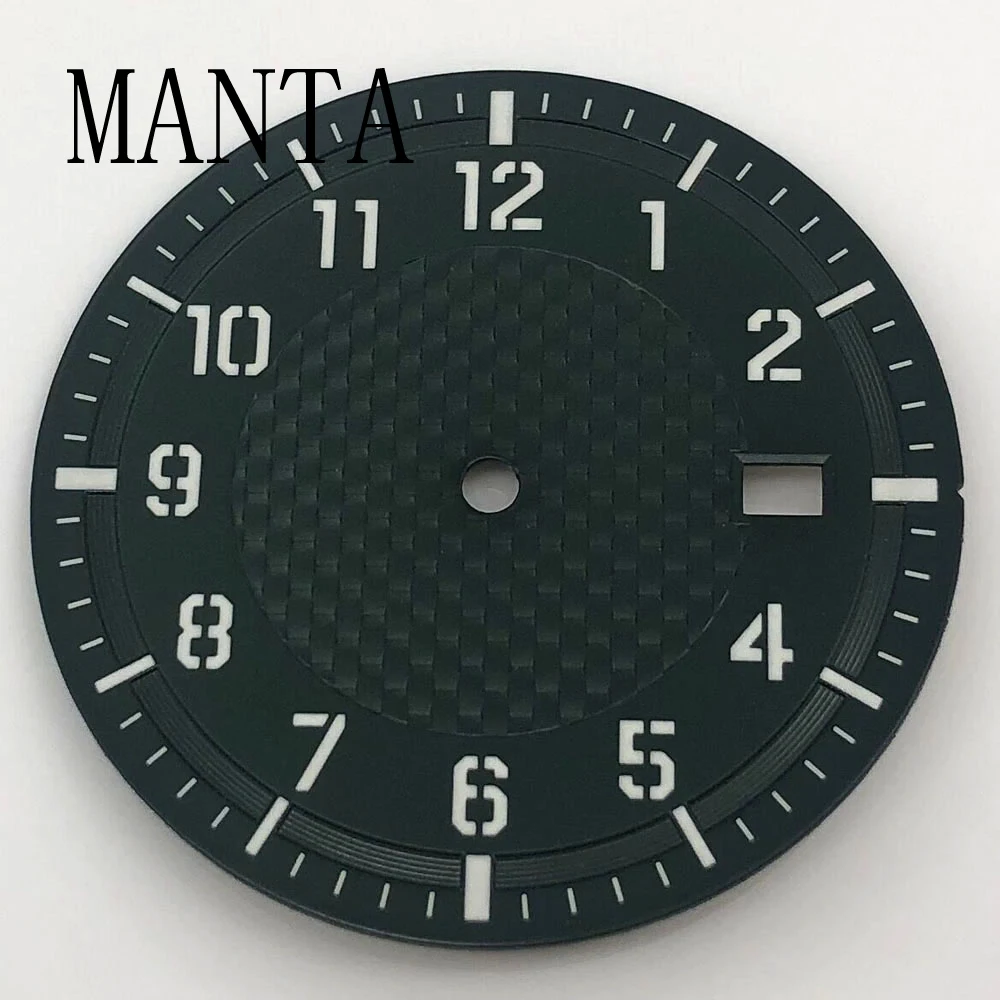 MANTA 34mm Sterile Brown Black Green Dial Luminous Fit NH35/NH36 Automatic Movement Watch Parts