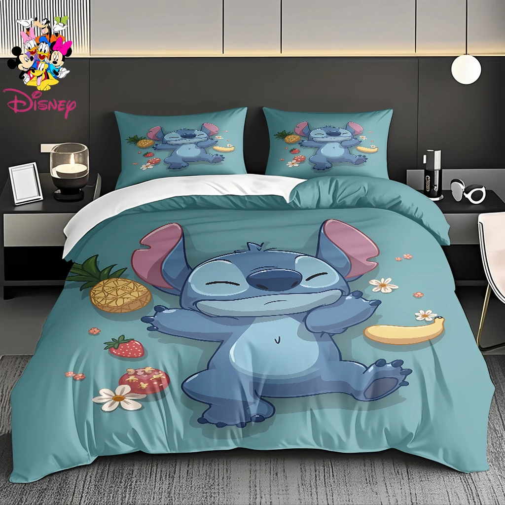 Juego de funda nórdica Disney Stitch sin relleno, impresión Digital, moderno, cómodo, perfecto para dormitorio familiar, habitación de invitados, 2/3 Uds.