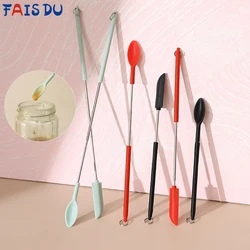 FAIS DU 3 in 1 2-4pcs Mini Telescopic Silicone Spatula Jar Jam Bottle Scraper Cosmetics with Hanging Buckle Kitchen Accessories