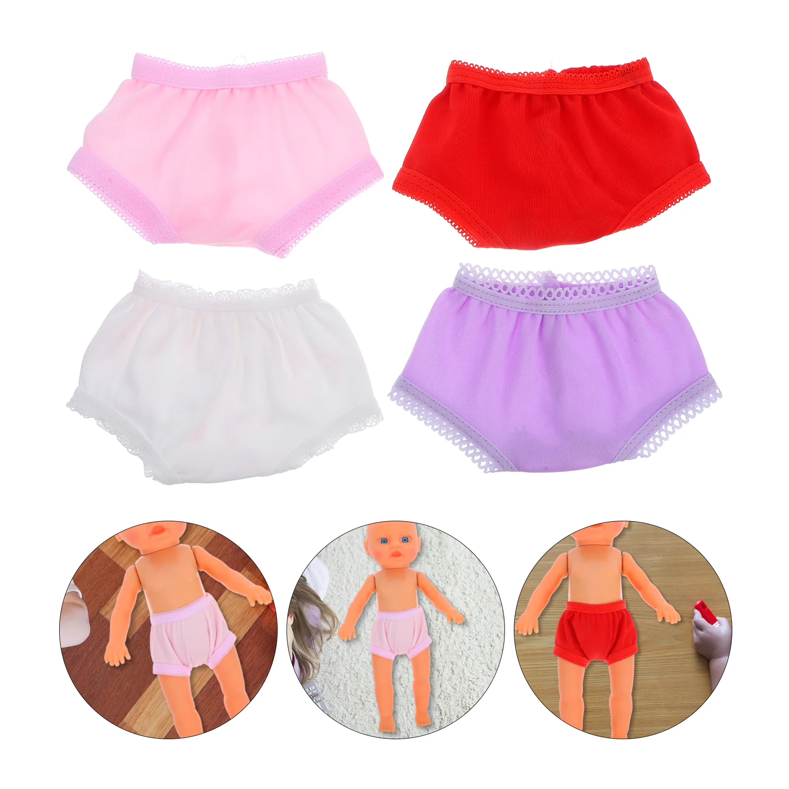 4 Pcs 18 Inch Panties Toys Costume Decor Clothes Girls' Shorts Pants Reusable Polyester Newborn