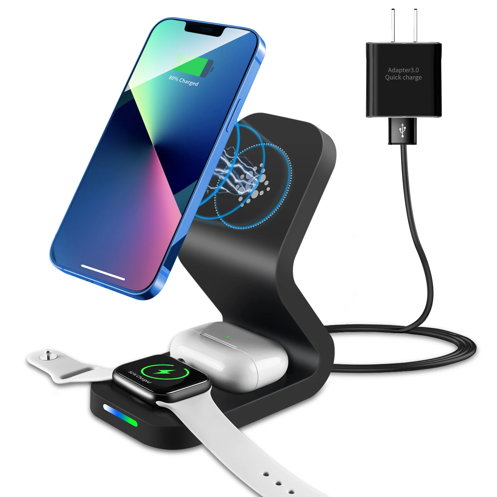 

3 In 1Magnetic Wireless Charger 15W Fast Charging Station for iPhone 12 pro Max Chargers for iphone 11 11 pro xs max charger