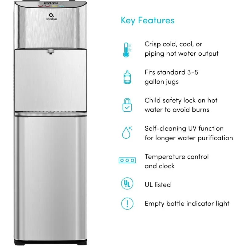 Avalon elektronische waterkoeler met bodemlader - 3 temperaturen, warm, koud en kamerwater