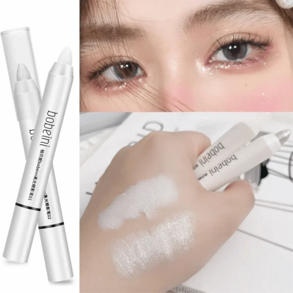 ブライトニング ハイライター ペン パール ブライト マット アイシャドウ スティック ロングラスティング ホワイト/ゴールド トーン アイシャドウ ペン