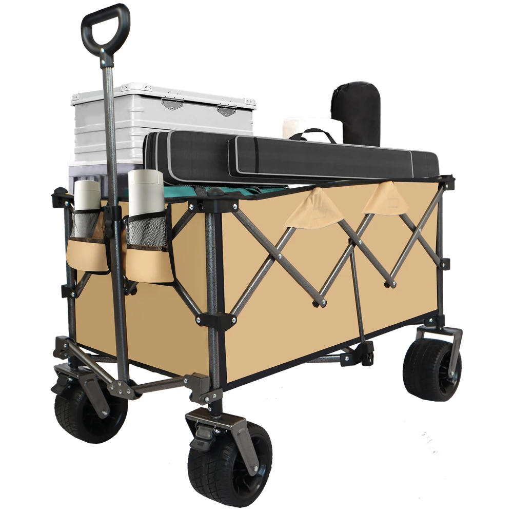 

Collapsible Folding Wagon, Push Pull Beach Wagon Cart Carrito Plegable Con Ruedas Carretilla Plegable