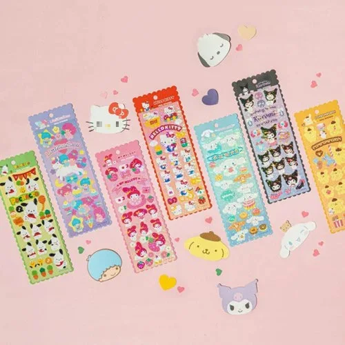 

Sanrio Kuromi Cinnamoroll Cheese Sweetheart Series Hello Kitty Animal Diary Decoration Material Diy Guka Sticker