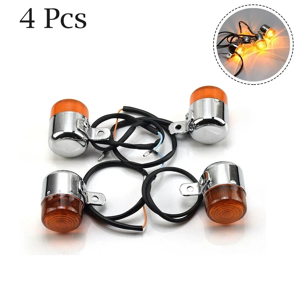 SIGNAL LIGHT TURN 2 Pair 6V Amber With Chrome Finish For HONDA CHALY DAX CF50 CF70 For CT70 ST50 ST70 ST90 Z50 New