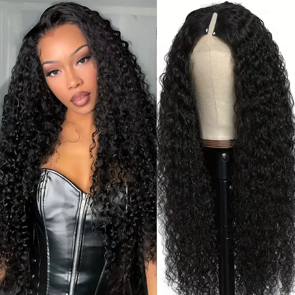 Sewing V - V Part Wig Deep Wave Human