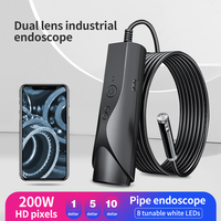 Industrial Endoscope4.5Inch IPS Dual Lens2.0MP Mini Endoscope Camera IP68 Drain Inspection Camera Waterproof 8 LED Wireless WIFI