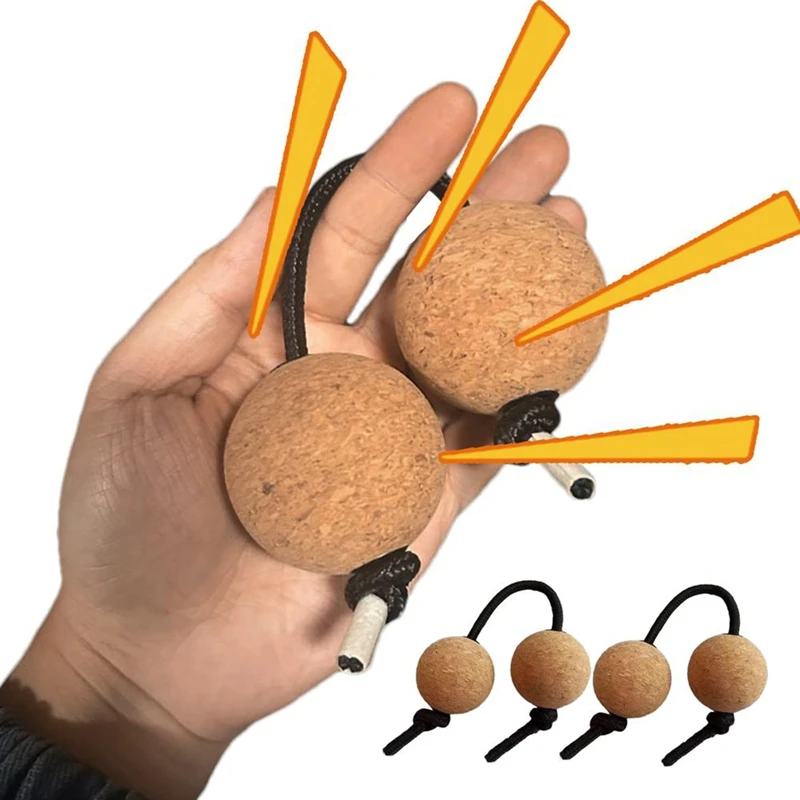 Hot AD-Shaker 2 Pairs Cork Kashaka Shaker Asalato Ball Instrument Percussion Instrument Classical African Balls For Music