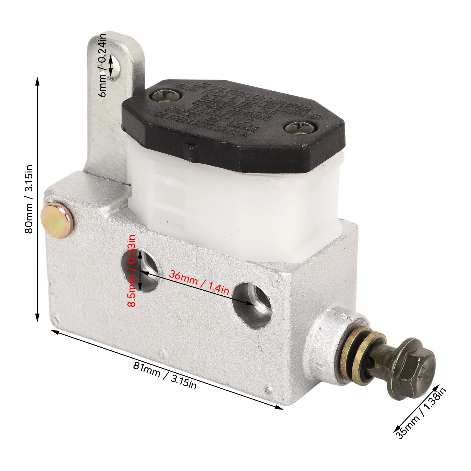 Brems haupt zylinder pumpe metall konstruktion einfache installation 12,8 für go kart atv utv