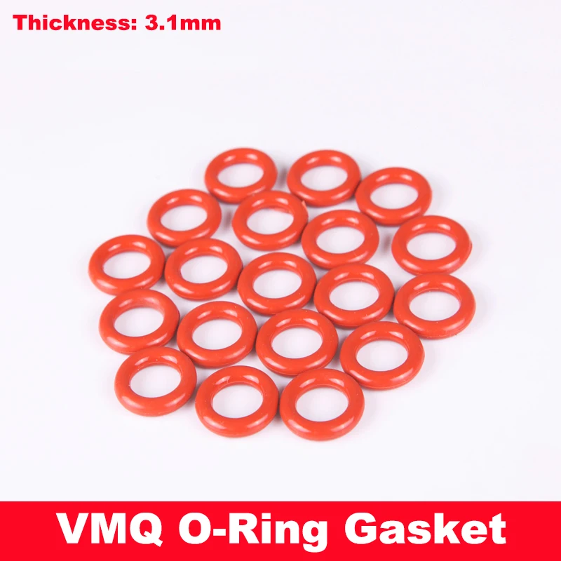 

30pcs 32x3.1 32*3.1 33x3.1 33*3.1 (OD*Thickness) 3.1mm VMQ Food Grade Red Silicone Oil Seal O Ring O-Ring Gasket