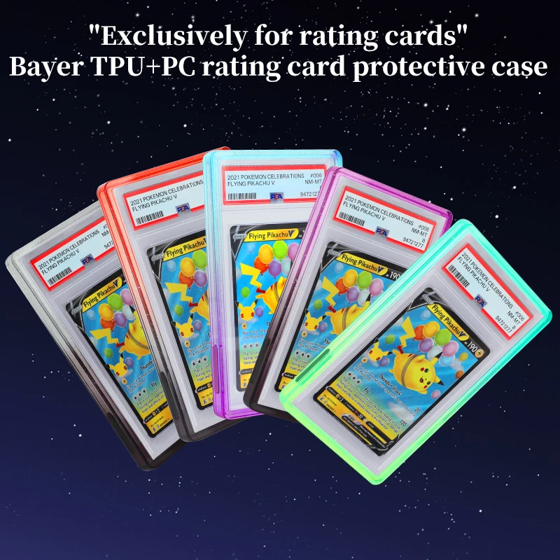 For PSA 35PT CGC Graded Card Protector Case, Shockproof Bumper Full TPU Cover Sleeve for Pokemon Sports Trading Cards