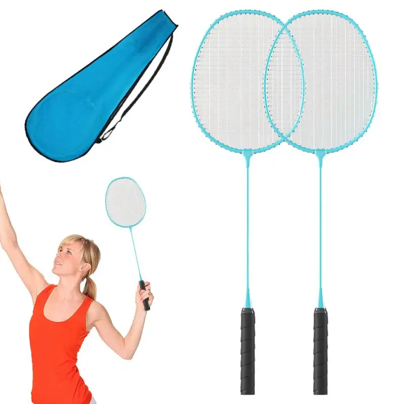 Kids Badminton 2 Player Badminton Racket Set | Backyard Games Alloy Rackets Badminton Rackets with Carrying Bag Badminton Set