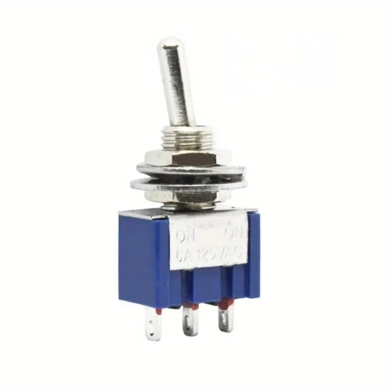 5PC Miniature Toggle Switch Single Pole Double Throw SPDT DPDT ON-OFF-ON ON-ON 120VAC 6A 1/4 Inch Mounting MTS-102,103,101,202,