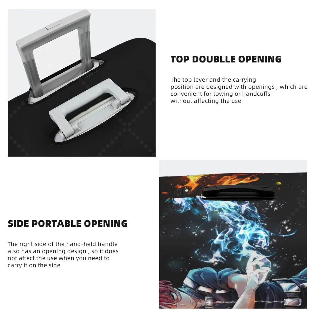 My Hero Academia غطاء الأمتعة حقيبة حامي رشاقته مرونة الغبار مغطاة المضادة للخدش واقية 18-32 بوصة