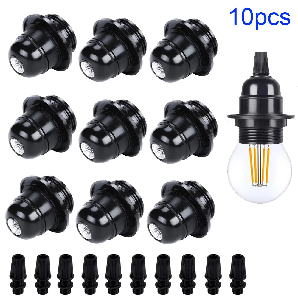 E27 Lamp Base Hanging Lamp Socket Bakelite Replacement Base Half Tooth With Fitting Ring Bulb Holder For Lampshade Pendant Light