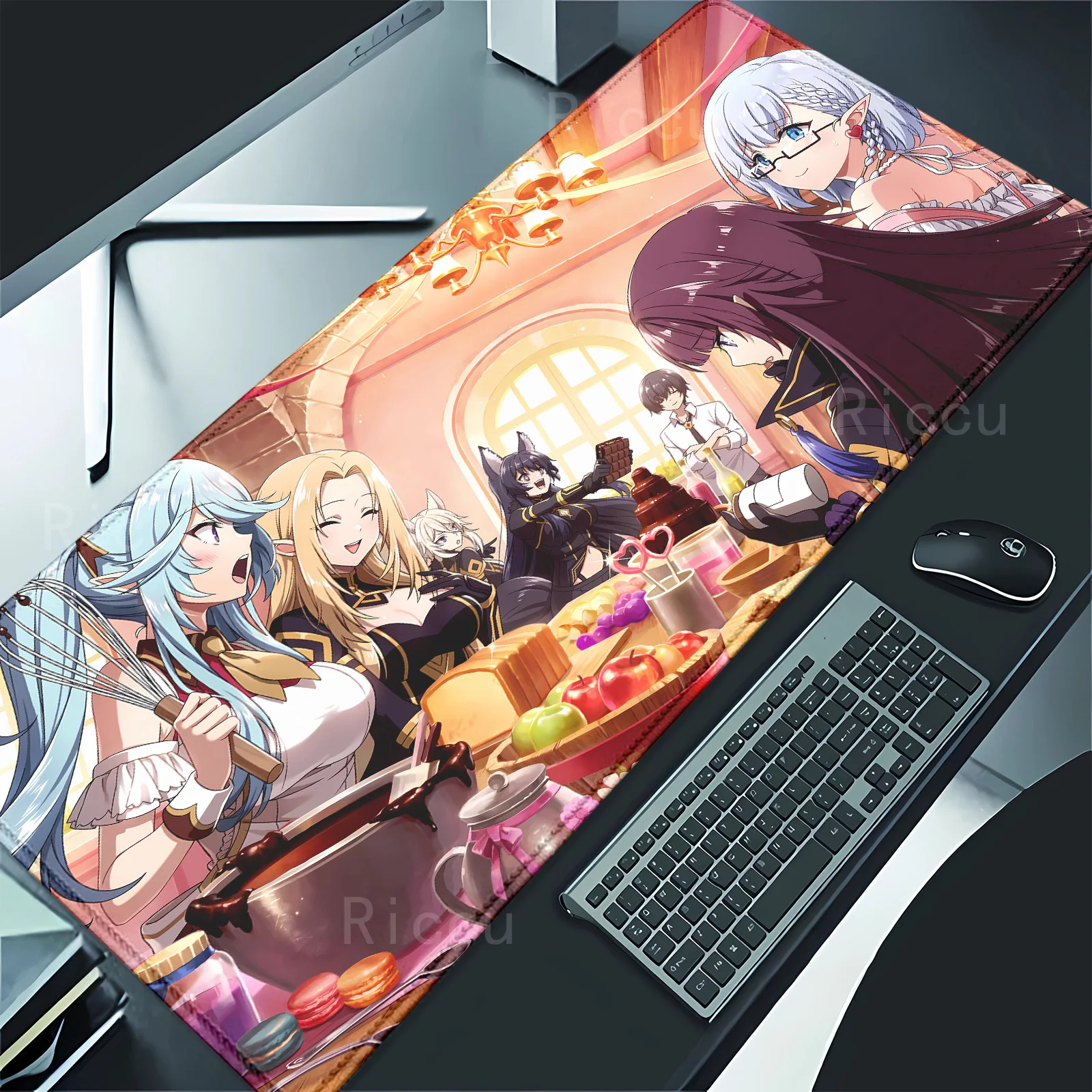 

The Eminence In Shadow Anime teclado mousepad desk mat With Gaming Accessories HD print Gaming XXL Keyboard Pad Stitch Mouse Pad