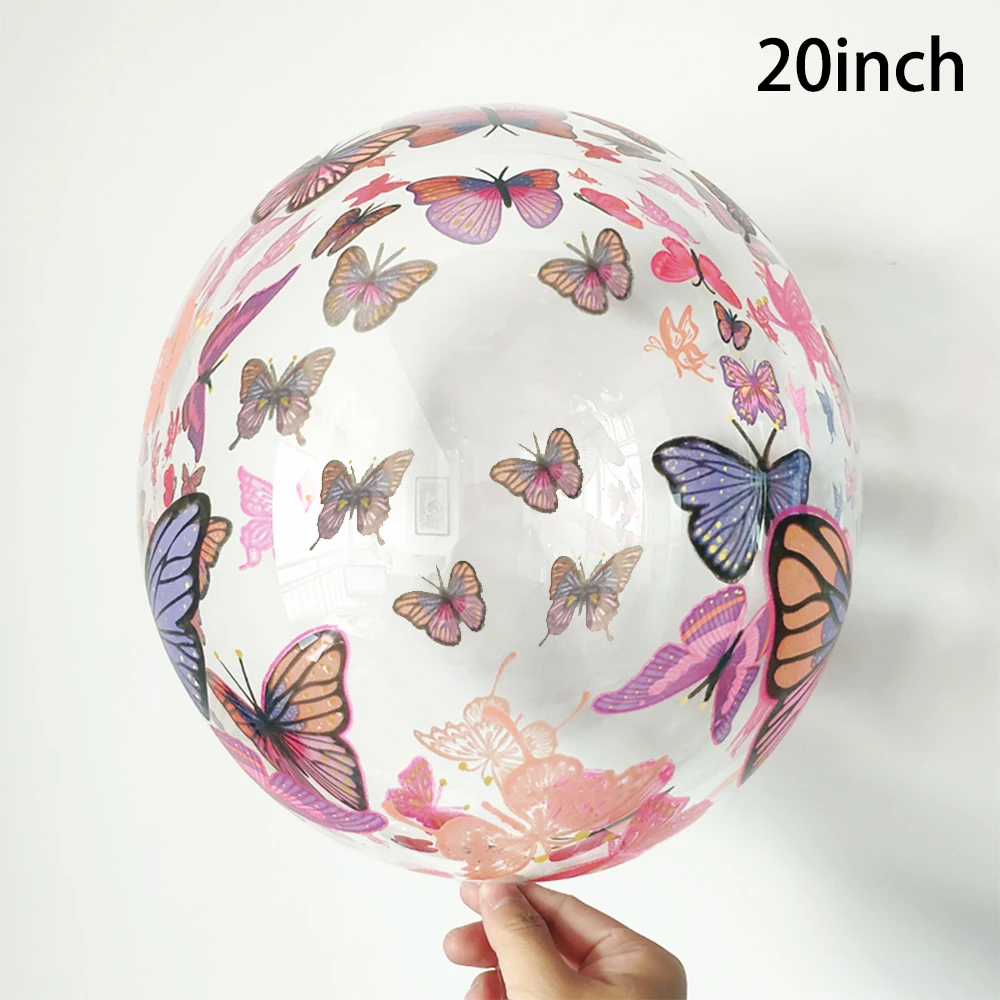 10/20/30pcs 20inch Printing Transparent Bobo Balloon Inflatable Air Helium Globos Wedding Birthday Party Decoration Baby Shower