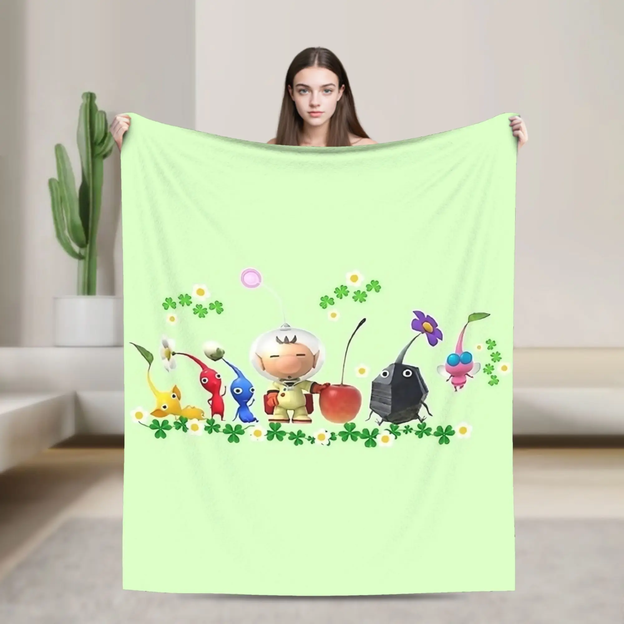 Pikmin Characters Rescue Pup Oatchi Flannel Blankets  Funny Throw Blanket for Home Hotel Sofa  200x150cm Quilt